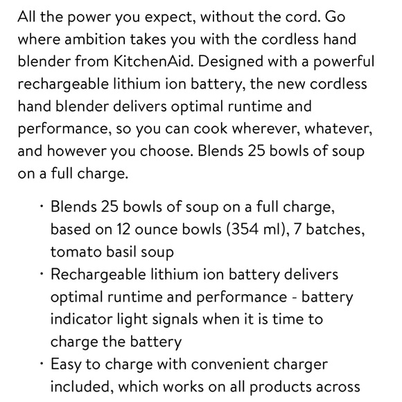 NWT KitchenAid hand blender - Picture 3 of 4